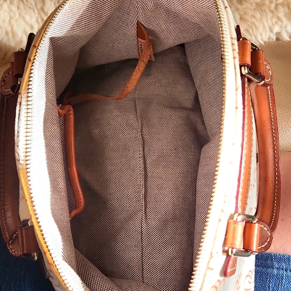 Very Pretty Dooney & Bourke Leather and Canvas Satchel - Picture 6 of 9